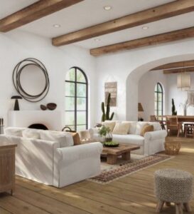 Living room with open wood beams-Top Custom Home Design Trends for 2025-Richardson Homes-Fort Myers-364x400jpg